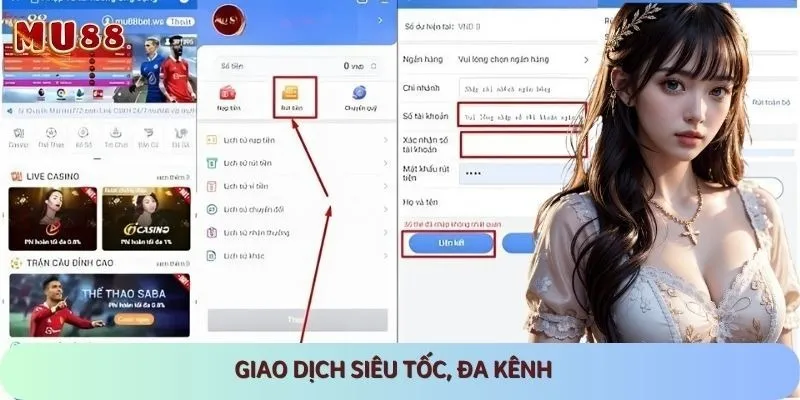 Yêu cầu nạp/rút tiền của thành viên được xử lý tức thì